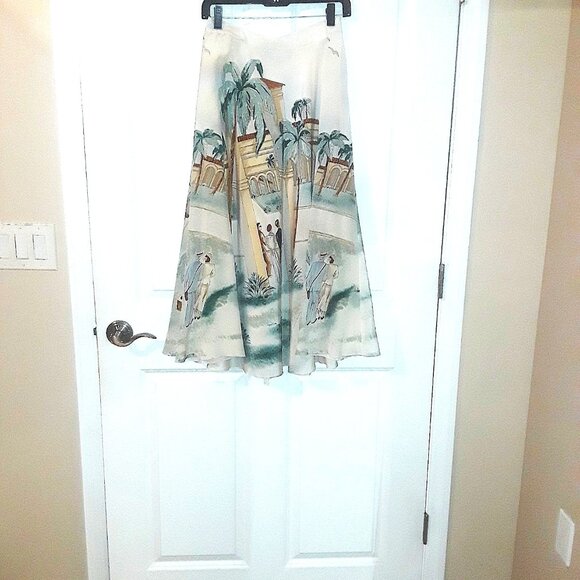 Collector's vintage Ralph Lauren silk skirt "roaring 20's print--MUST SEE - Picture 5 of 13